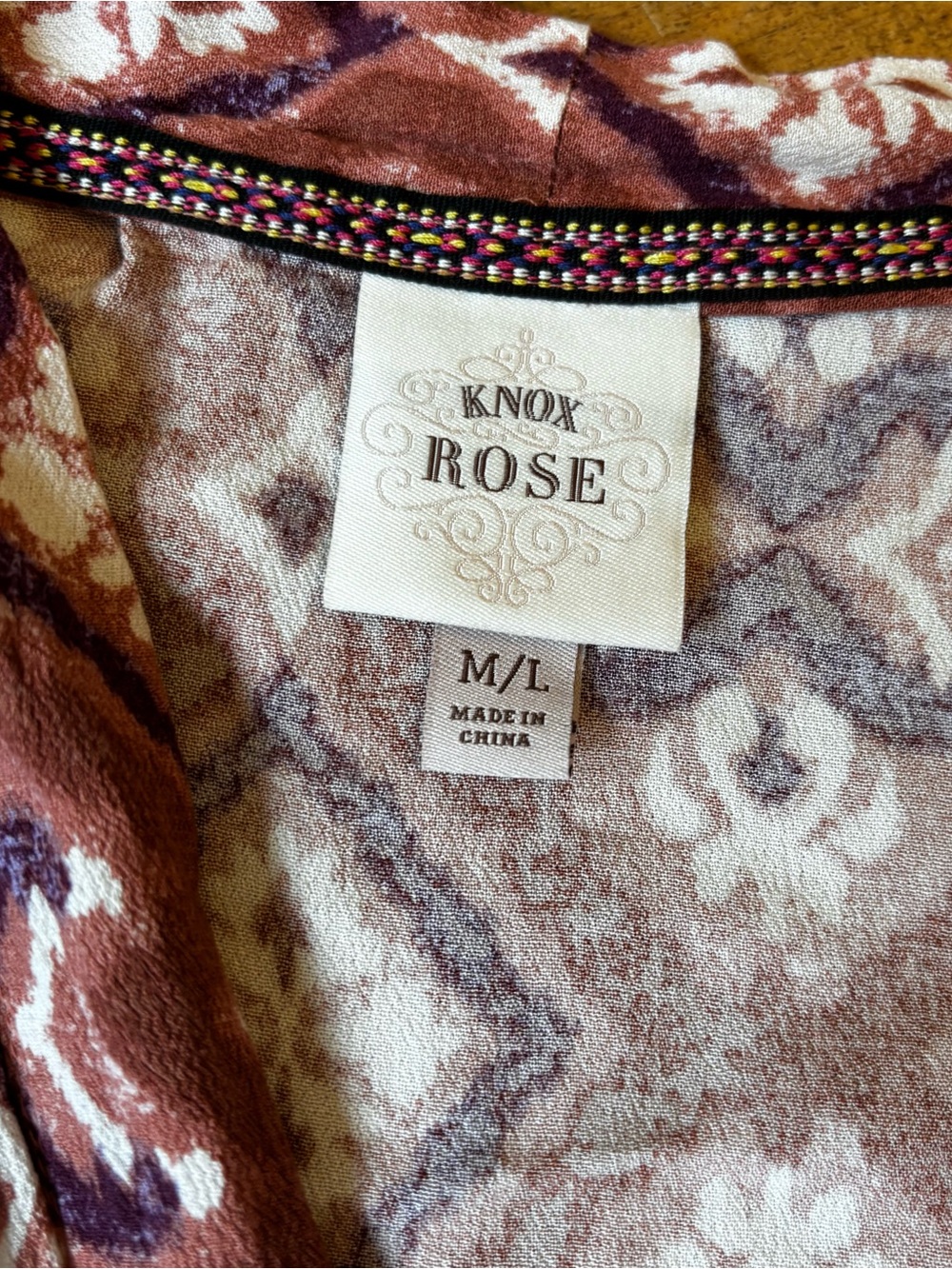 Rust Patterned Open Front Cardigan - Picture 2 of 2